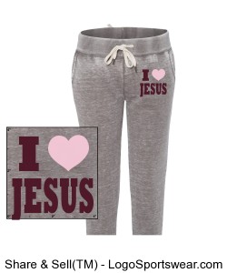"ILOVE JESUS" LADIES Zen fleece pants by Prz Design Zoom